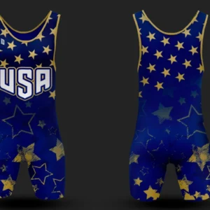 USA Blue / Gold Wrestling Singlet