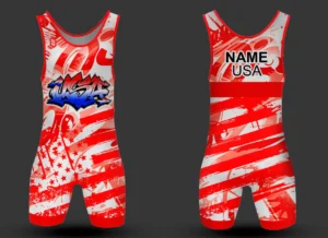 USA Warface Red Wrestling Singlet