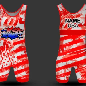 USA Warface Red Wrestling Singlet